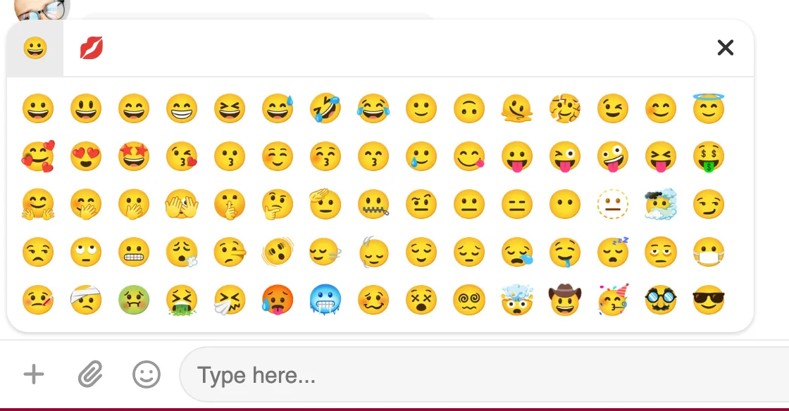 The emoji panel
